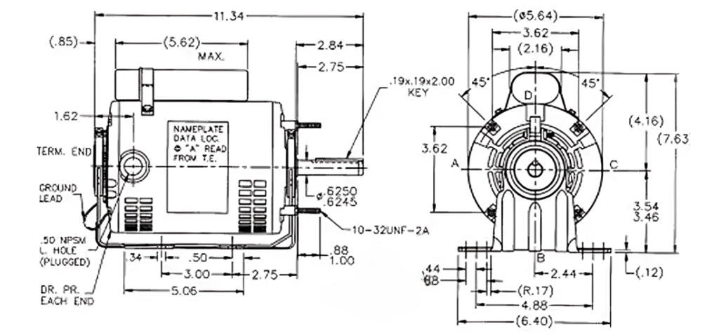  wiring diagram for Dayton Motor 6K157B 